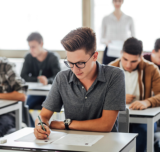 Students sitting exam