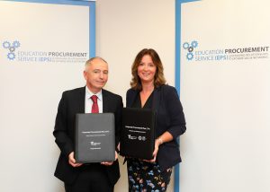 Philip Gurnett, Director of EPS and Head of Sourcing (Education) and Denise O'Malley, EPS Corporate Services Manager 